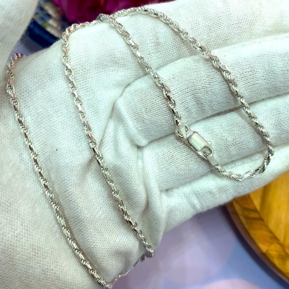 925 silver stamped Made in Italy 18” Heavy silver necklace high quality - Picture 6 of 7